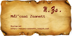 Mácsai Zsanett névjegykártya